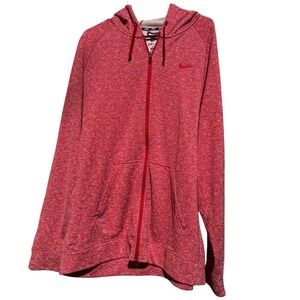 Nike Dri-FIT Full Zip Hoodie Red Athletic Sweatshirt Swoosh Logo Size 3X